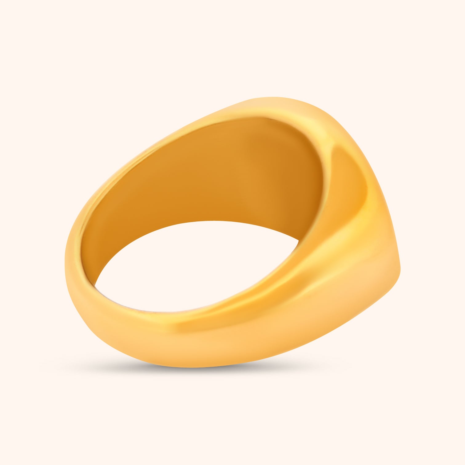 Close-up of The Jaipur Ring, gold plated stainless steel, inside