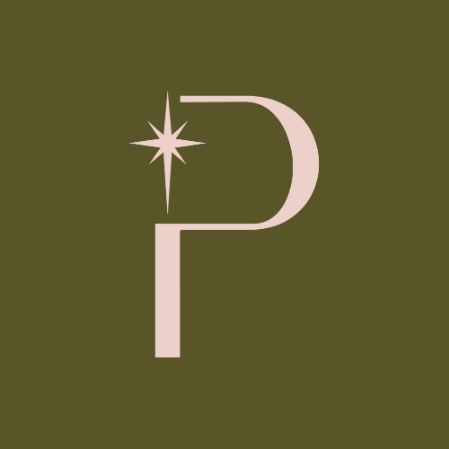 Stylized capital letter P featuring PRESSIE’s signature star embedded in the counter of the letter, representing the brand’s identity in a simple, modern emblem